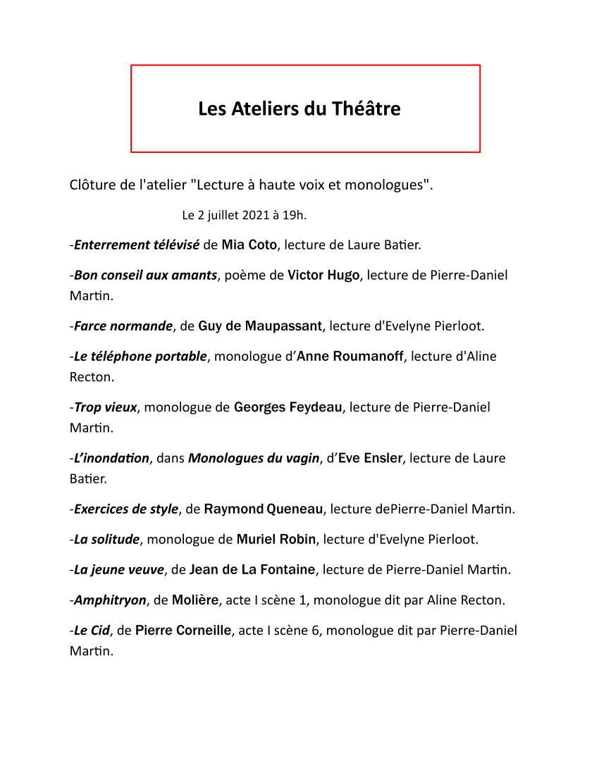 monologues